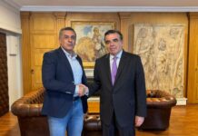 Συνάντηση του Υπουργού Αγροτικής Ανάπτυξης και Τροφίμων Μαργ. Σχοινά με τον Περιφερειάρχη Θεσσαλίας Δημ. Κουρέτα για ζητήματα του πρωτογενούς τομέα